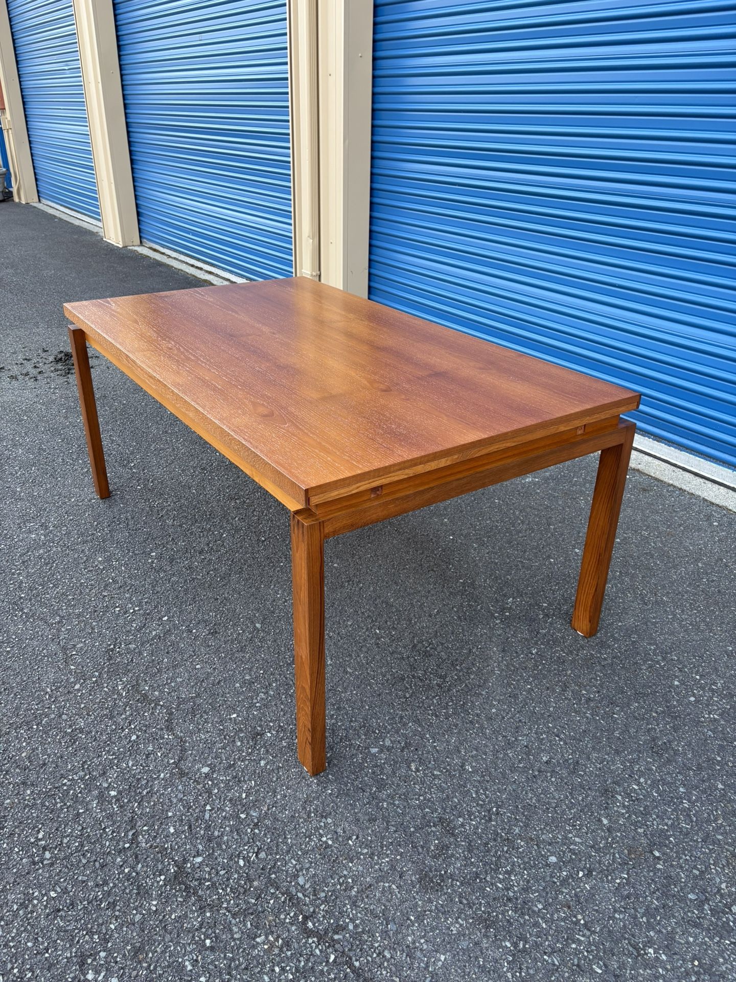 Mid Century Modern Large Teak Extendable Dining Table