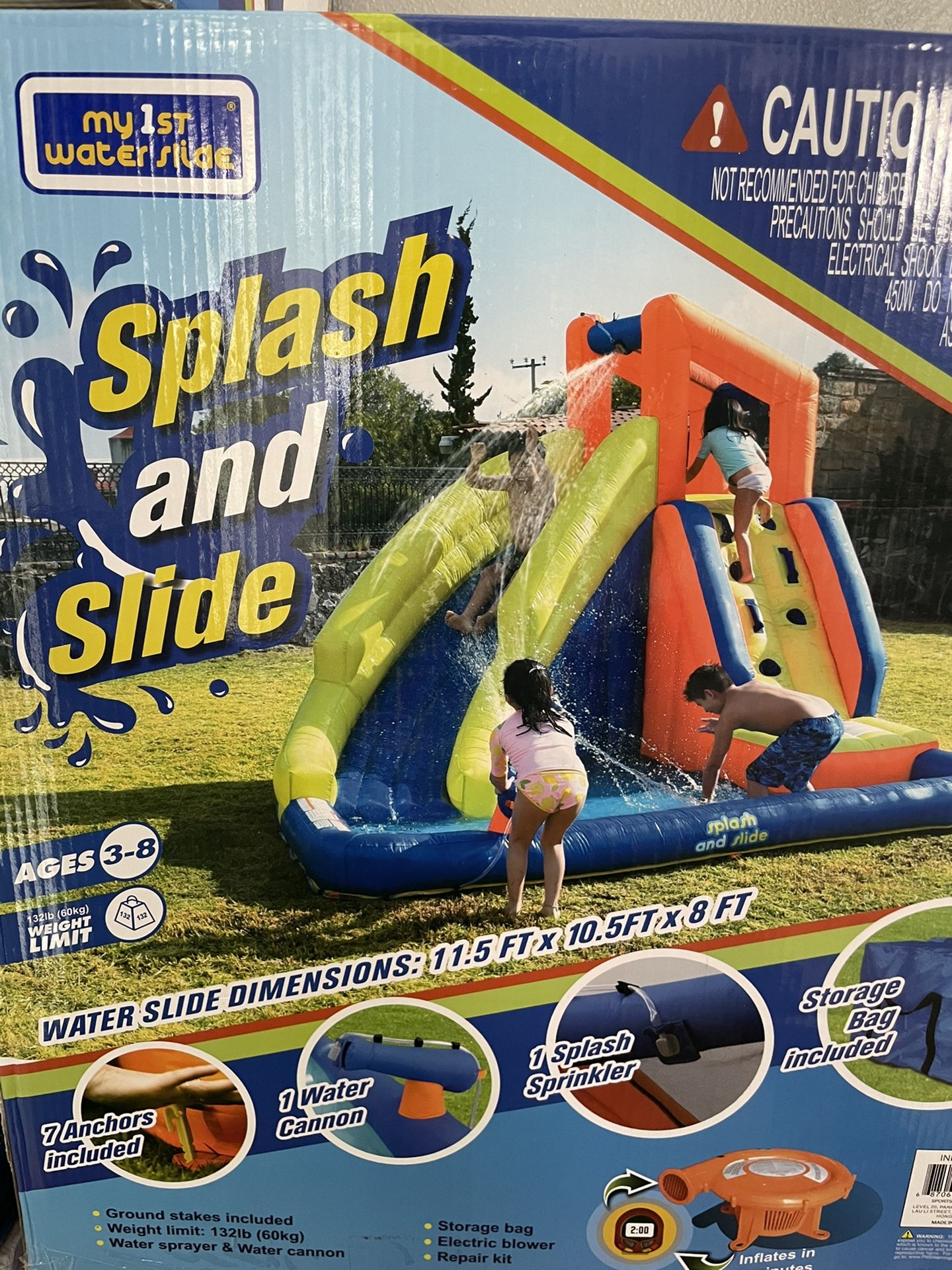 New In Box 🔥🔥🔥💦💦 Description My First Splash 'n Slide combines the fun of climbing, sliding and water play for your kids. Made with puncture- an