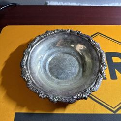 Vintage Sheridan Taunton Silversmiths Ltd Silverplate Round Bowl Dish 8"