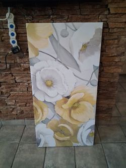 Gold and White Floral Portrait