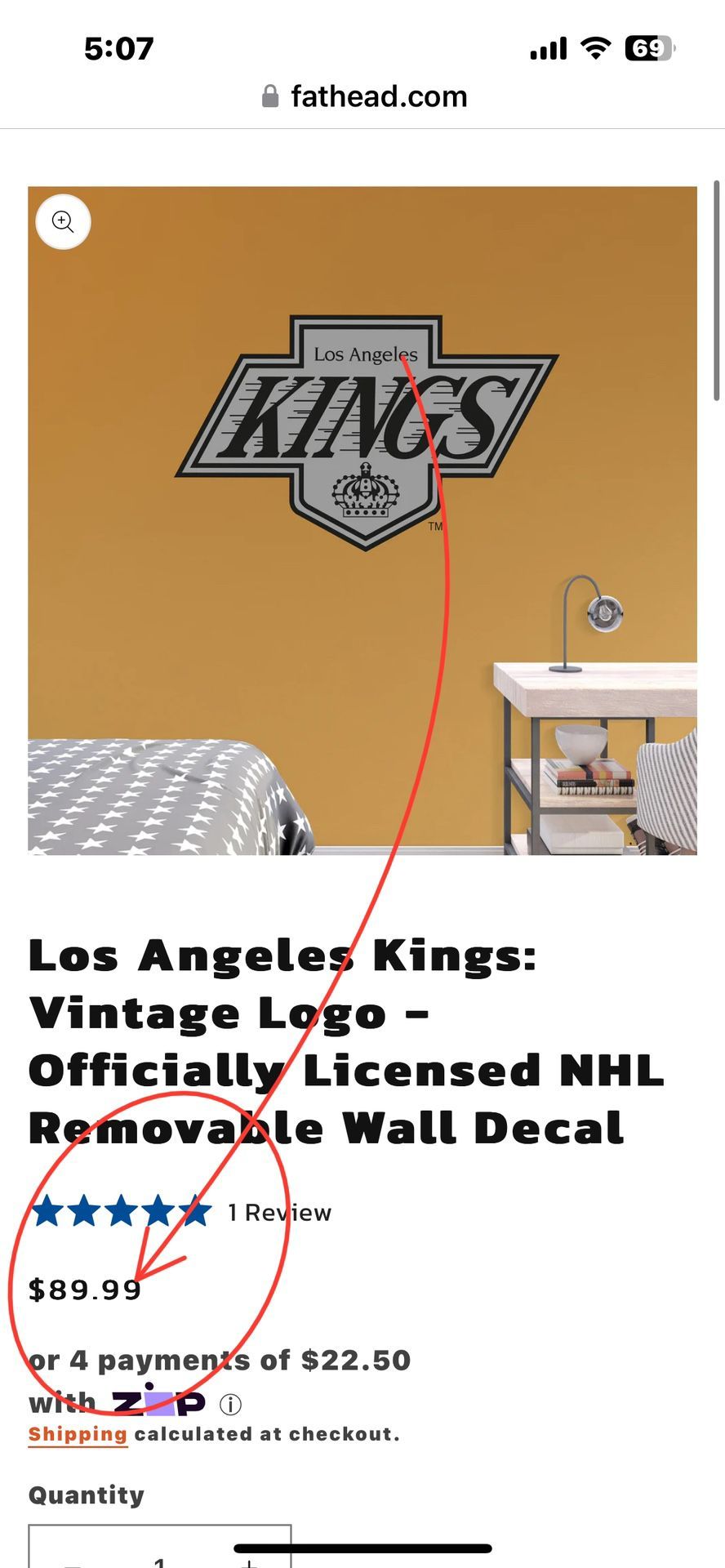 Los Angeles Kings LA Fathead Kopitar Doughty Gretzky Luc Moore Bailey