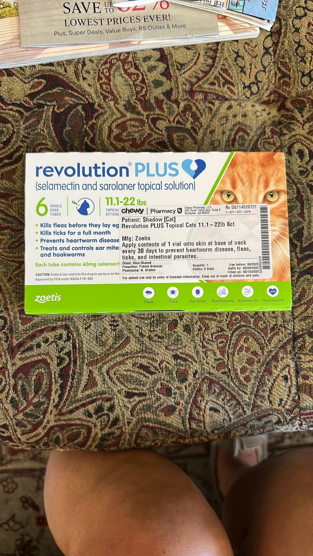 Brand New - Revolution Flea Medicine - 6 Pack 11.1-22 Lbs