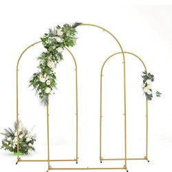 Vincidern Wedding Arch Balloon Backdrop Stand Set of 3 (7.2FT, 6.6FT,5.9FT), Metal Arch Backdrop 