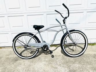 Raiders beach cruiser  silver, and black