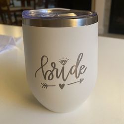 White 12 oz ‘Bride’ Travel Tumbler 