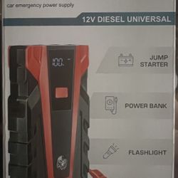 BRAND NEW IN BOX 6000A Car Battery Jump Starter,12V Portable Jump Starter Battery Pack (up to 9.0L Gasoline and 7.0L Diesel Engine), Jump Box with 3 M