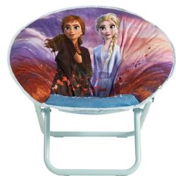 Disney Frozen 2 Saucer Chair, Featuring Anna & Elsa, Pink Polyester for Kids