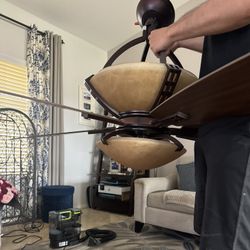 Large Ceiling Fan with double light  