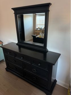Black dresser and Mirror
