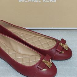 MICHAEL KORS slip on flats. Size 7.5 women's shoes. Dark red. New