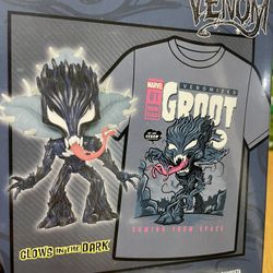 Funko Pop! Marvel Venomized Groot Glow in Dark & Tee Size L And XL Available 