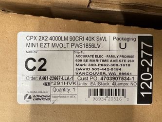 Lithonia Lights - CPX 2x2 4000LM 90 CRI 40k SWL MIN1 EZT MVOLT PWS1856LV