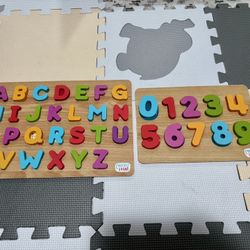 Alphabet and Number Wooden Puzzles for kids