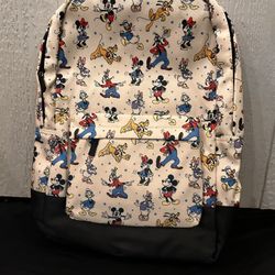 Disney Store Mickey and Friends full-sized backpack with an all-over character print