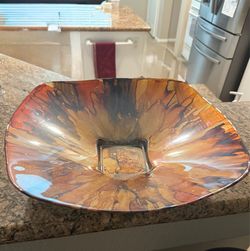 Artistic Square Glass Decorative Bowl