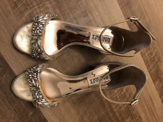 Badgely Mischka Tamara Ankle-Strap Sandals (Gold Wedding Shoes)