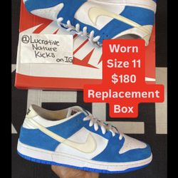 Size 11 “Blue Spark” Nike SB Dunk Low X Ishod Wair