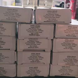 EMTEK 3-1/2 X 3-1/2 1/4 RAD. SATIN NICKEL DOOR HINGES