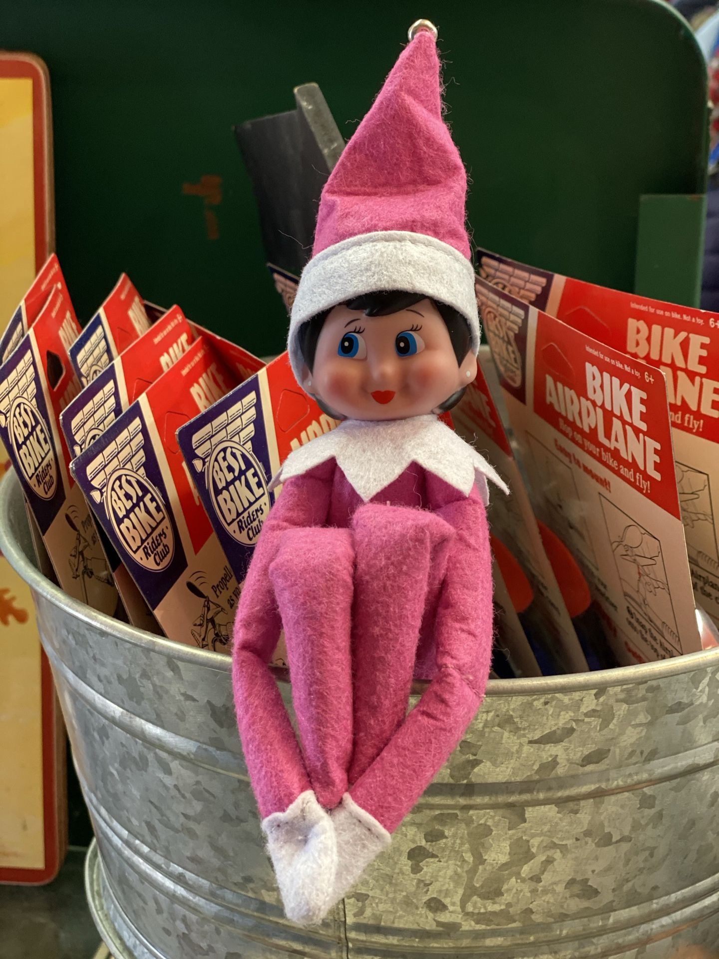 Pink girl elf on the shelf