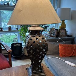 Gorgeous Lattice Metal Table Lamp- 3 Ft Tall 