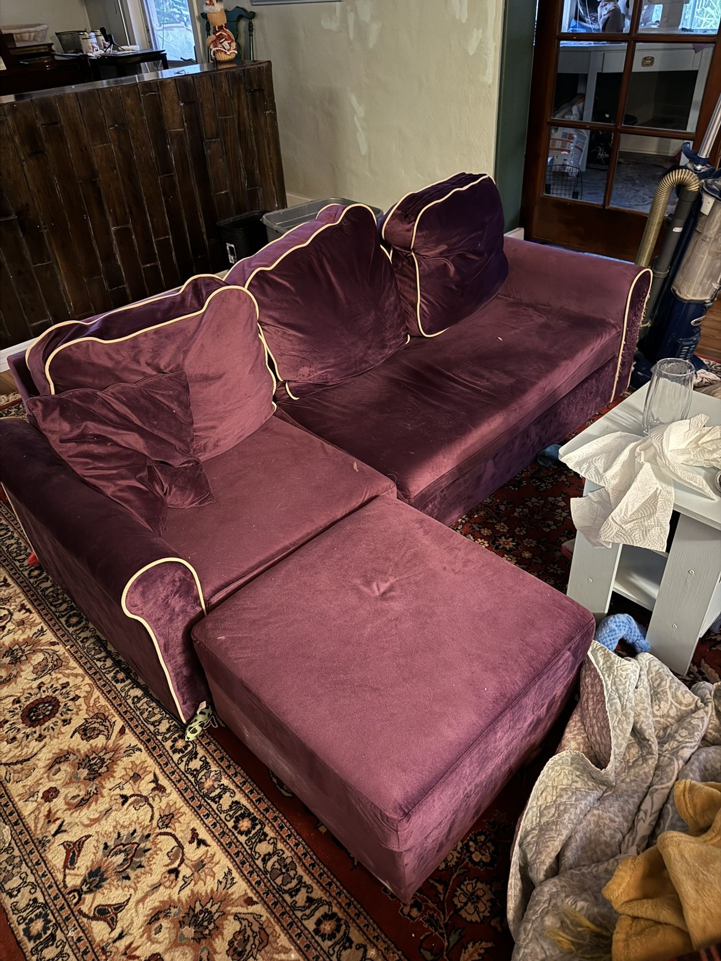 Small Purple Velvet Couch