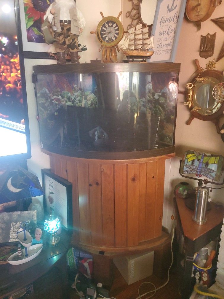 50 Gallon Corner Tanks & Stands With Corner Overflow For Sump