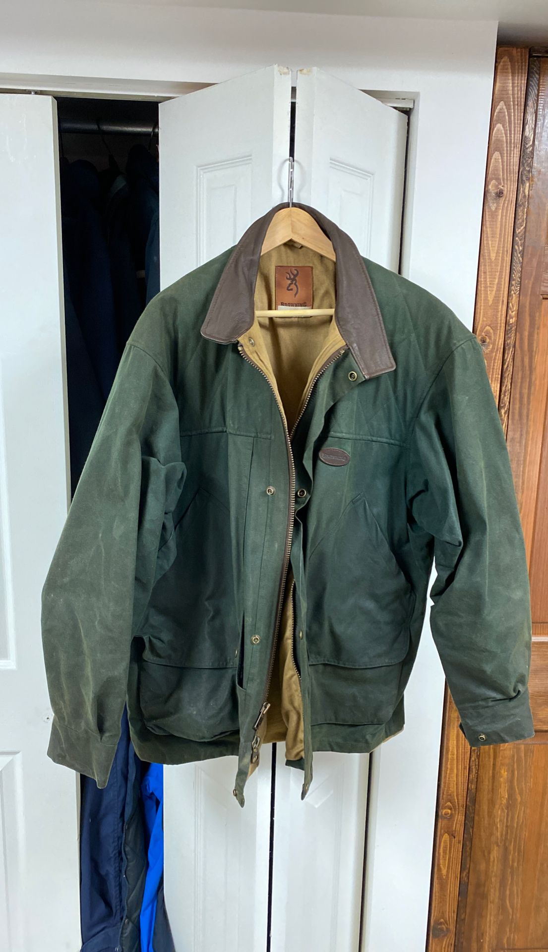 Browning waxed canvas/leather jacket, XL.