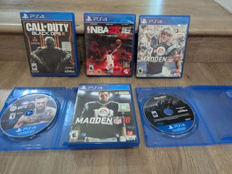 Lot of 6 Sony PlayStation PS4  Games Call of Duty, Madden 17&18, NBA2K16, UFC3