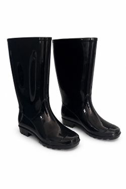 Black Rain Boots - Size 9