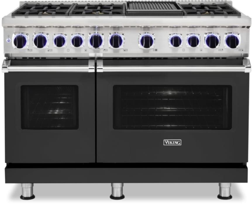 Viking 48" 7 Series Stainless Steel & Cast Black Dual Fuel Range New
