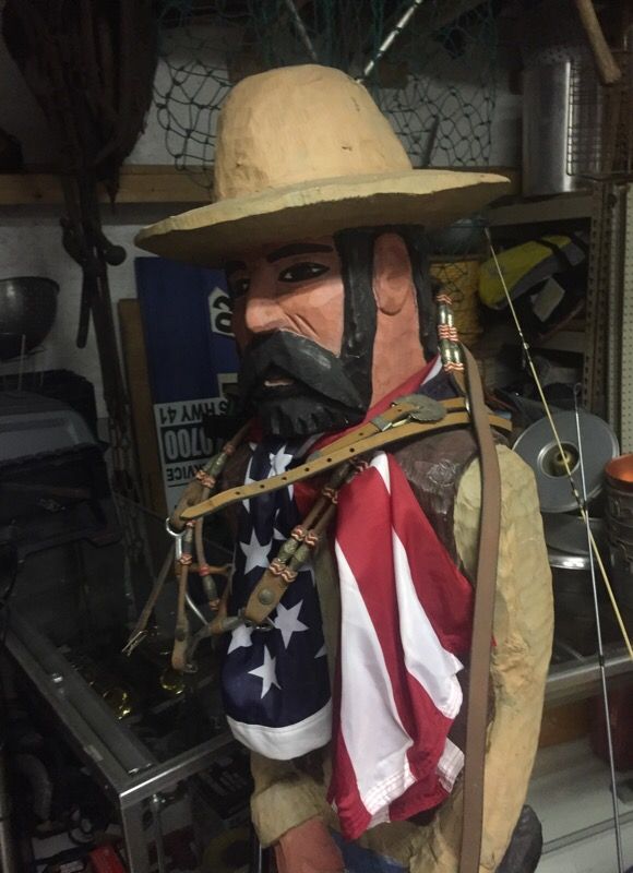 6 foot wood carved cowboy