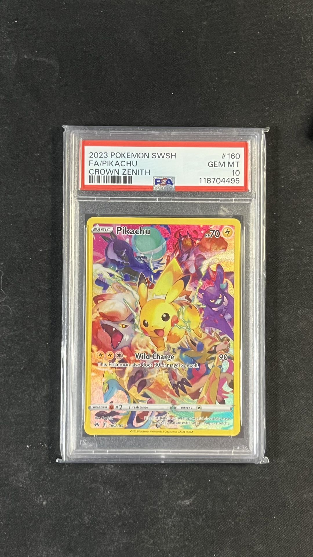 Pokémon Cards PSA 10 Pikachu Full Art Crown Zenith Swsh 2023 Ultra Rare 160/159