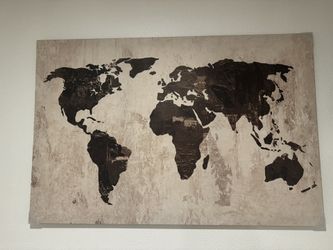 painting with world map