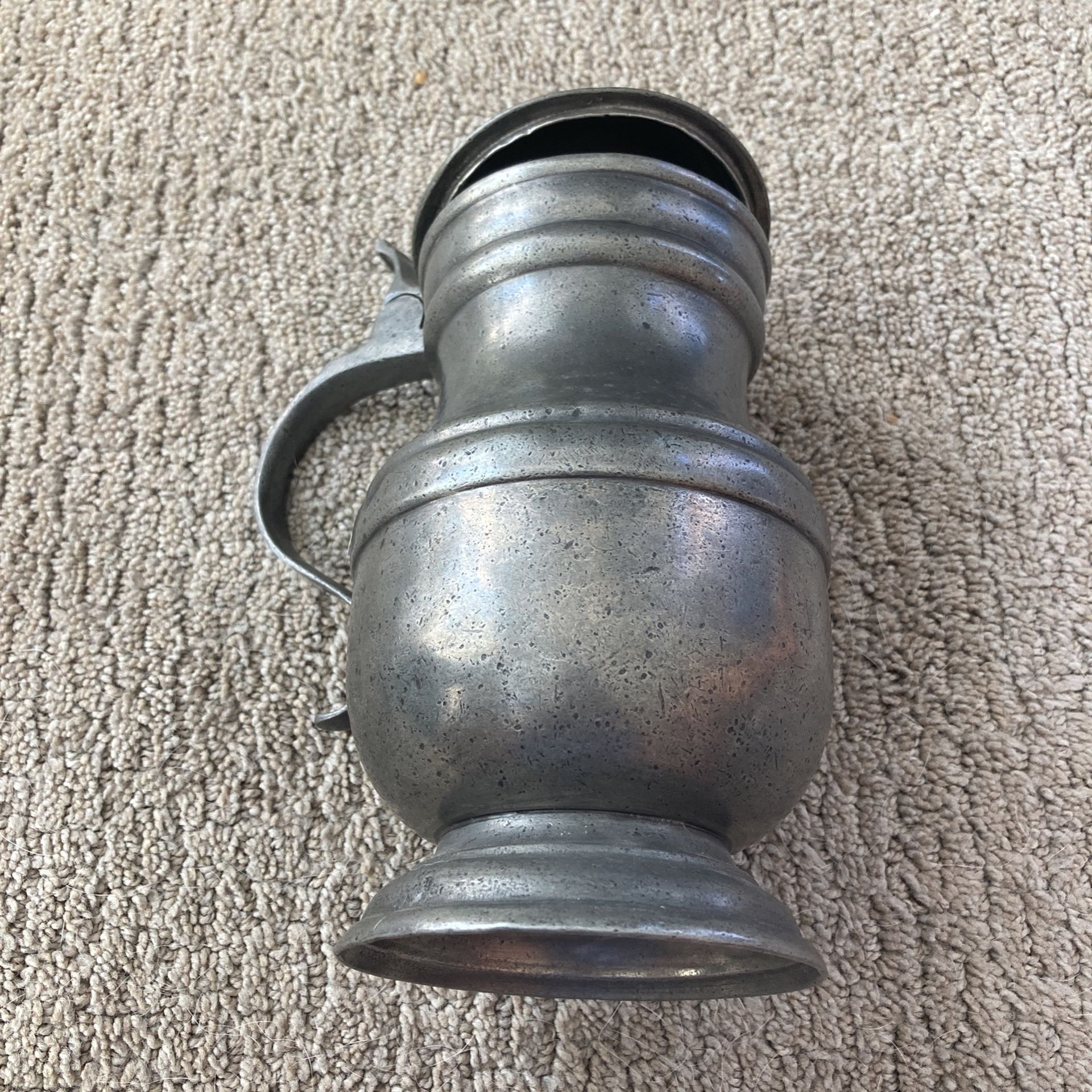 Pewter Tankard With Lid-Antique