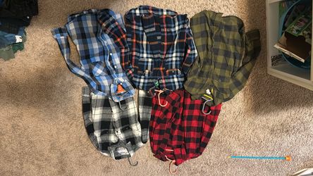 5 Boy flannel shirts.