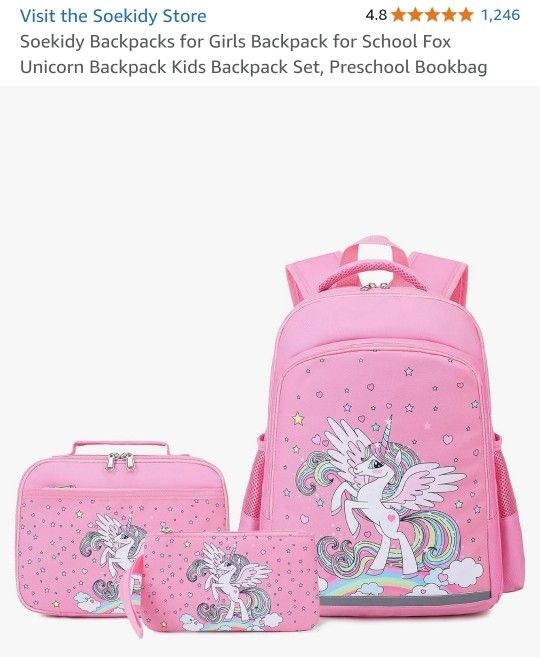 Backpack Unicorn Lunchbox 