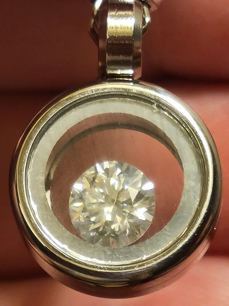 .75ctw ROUND NATURAL DIAMOND FLOATING PENDANT