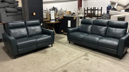 2 PIECE TOP GRAIN LEATHER POWER RECLINING SET
