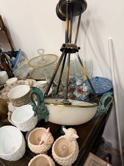 Vintage Neoclassical Swan Chandelier