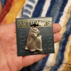 Vintage Signed JJ Yorkshire Terrier Dog Brooch Pin Puppy Yorkie Bow Jonette NEW