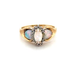 10K Gold 3-Opal Ring