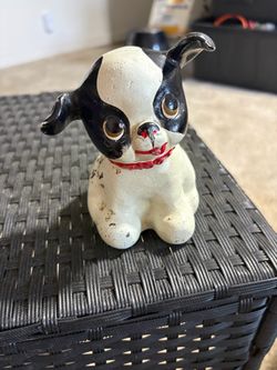 Vintage Cast Iron Boston Terrier Dog Figurine
