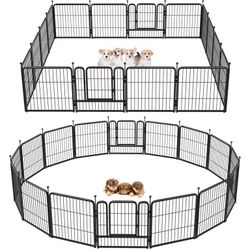 Dog Playpen Outdoor, 16 Panels 24" Height Dog Fence Exercise Pen with Doors for Small Dogs, Pet Puppy Playpen for RV, Camping, Yard