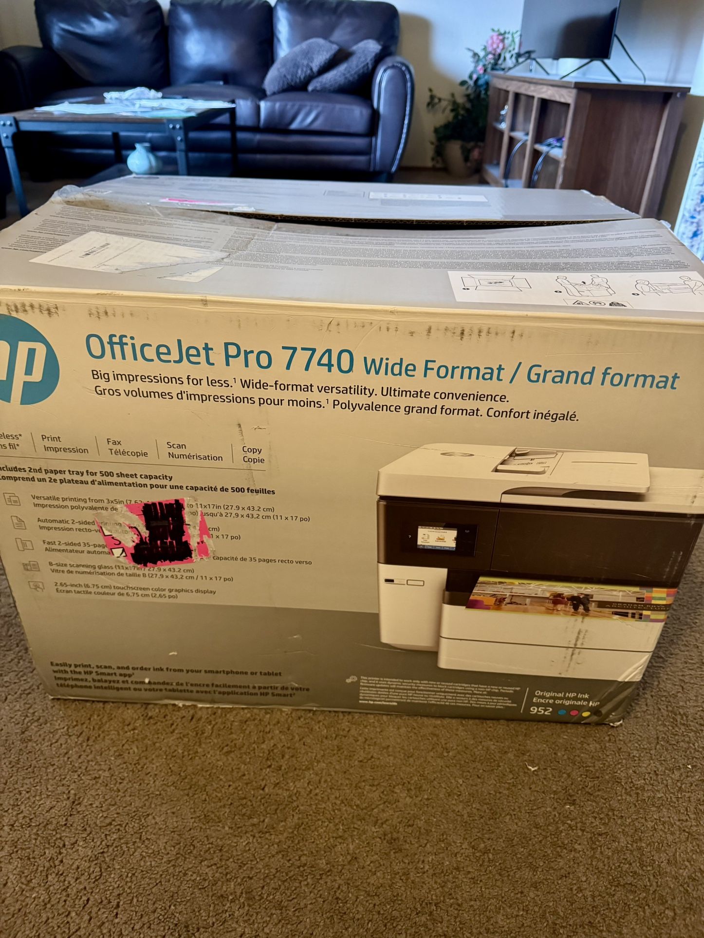 HP OfficeJet Pro 7740 Wireless All-In-One Inkjet Printer - White (Brand New In Box)