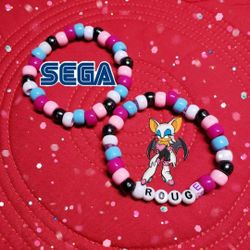 Sonic: Rouge The Bat Bracelet Set (Handmade)