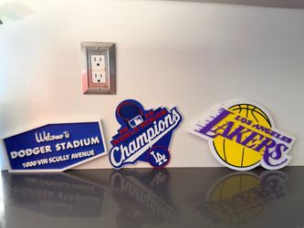 Dodgers Lakers wall display