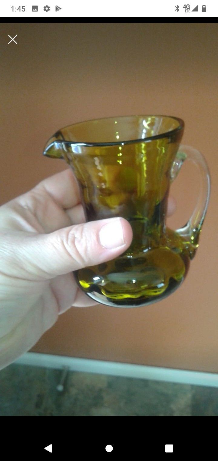 Vintage Green Glass Vase