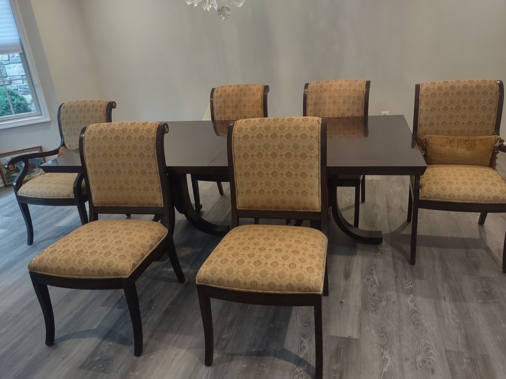 Double Pedestal Table With Six Chairs MUST GO!