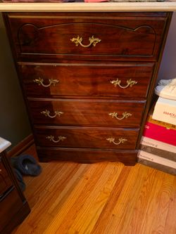 4-pc cherry wood queen bedroom set message for more info. MUST MOVE ASAP