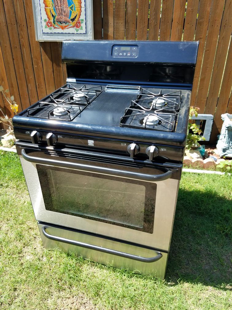 Kenmore stainless steel gas stove.